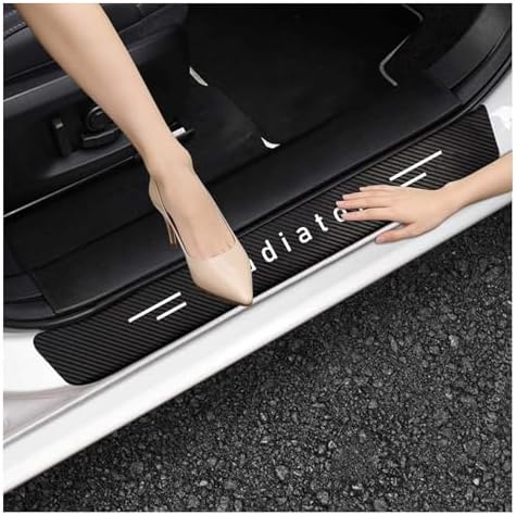 Car Door Sill Protector,Sill Protector Compatible with Jeep Gladiator 2020-2023 4Pcs Door Entry Guard Scuff Sill Protector Plate- Carbon Fiber Anti-Scratch Sticker