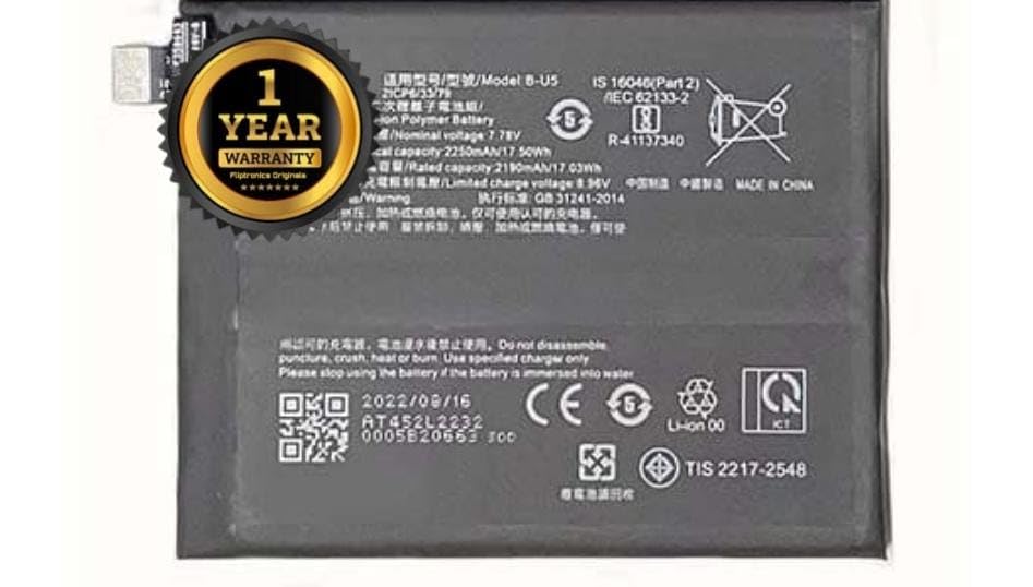 FLIPTRONICS ORIGINALS™ B-U5 Battery for vivo X80 /17.5WH / 7.78V / Battery with 1 Year Warranty ***(B94)