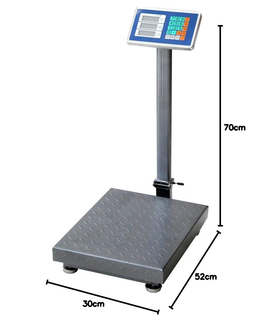 Bakaji Bilancia Elettronica Pesa Carichi 300 kg Display Digitale Struttura Metallica Pieghevole Commerciale Industriale