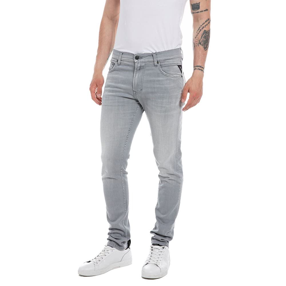 REPLAY Herren Jeans Mickym Slim-Fit, Light Grey 095 (Grau), 29W / 34L
