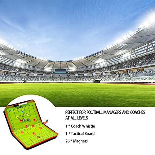 Taktiktafel Fußball, Professional Taktiktafel Fußball Tragbar Trainer Taktikmappe Klappbar Football Coach Board Multifunktional Taktiktafel mit Magnete Stifte für Taktikschulung und Spielanpassungen