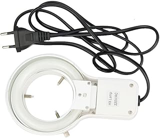 XuuSHA Acessórios de microscópio digital portátil, lâmpada de anel fluorescente, microscópio de 64 mm de diâmetro interno, luz superior de microscópio estéreo, cor branca, acessórios de microscópio de iluminação suave