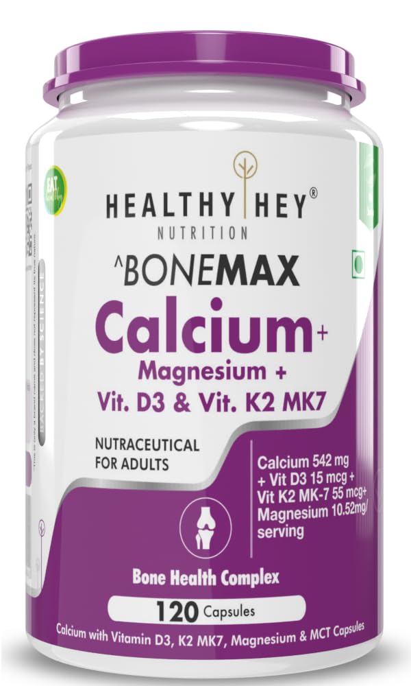 HealthyHey Nutrition Calcium with Magnesium, Vitamin D3 & Vitamin K2- Mk7 - BoneMax - Bone Health Complex -120 Vegetable Capsules (B08NT1DPGQ) Amazon Price History, Amazon Price Tracker