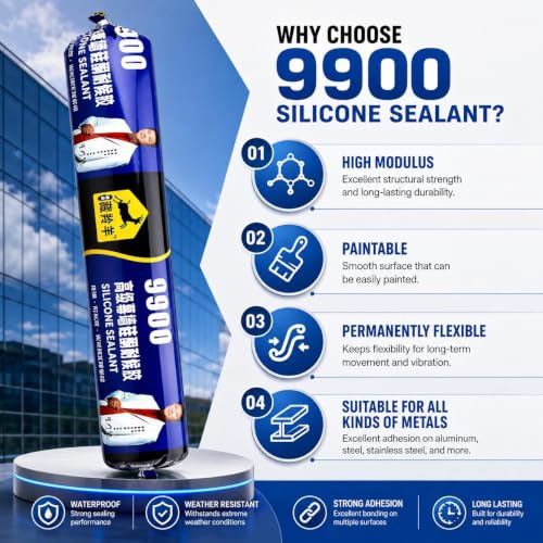 Image of 9900 sealant waterproof, Crack Filling Glue, Concrete Crack Filler Sealant, High Elasticity Cement Crack Filler & Wall Gap, Fast Drying Asphalt Crack Repair for Slabs, Joint Self-Leveling Waterproof