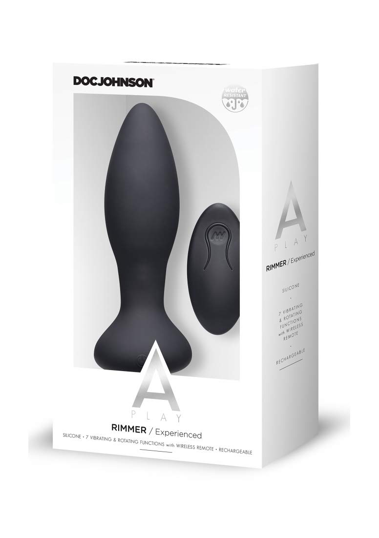 Doc Johnson Rimmer, Experienced, Rechargeable Anal Plug, Nero, Taglia St - 100 Gr