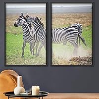 2 Piece Framed Canvas Wall Art Striped Canvas Prints Home Artwork Decoration for Living Room,Bedroom - 16