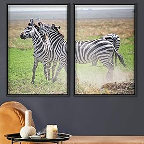 signwin 2 Piece Framed Canvas Wall Art Striped...
