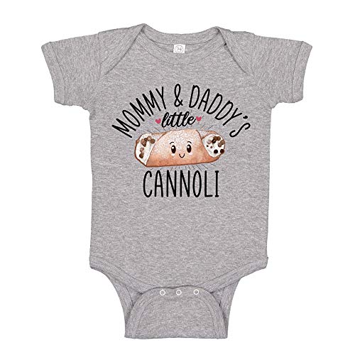 italian onsies - The Shirt Den Mommy and Daddy's Little Cannoli Baby One Piece 6 mo Athletic Heather