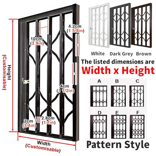 Image of Burglar Bar, 51x30in / 130x75cm Aluminum Alloy White Customizable Removable, for Apartment Patio & Balcony Doors Easy Install Safety Guard