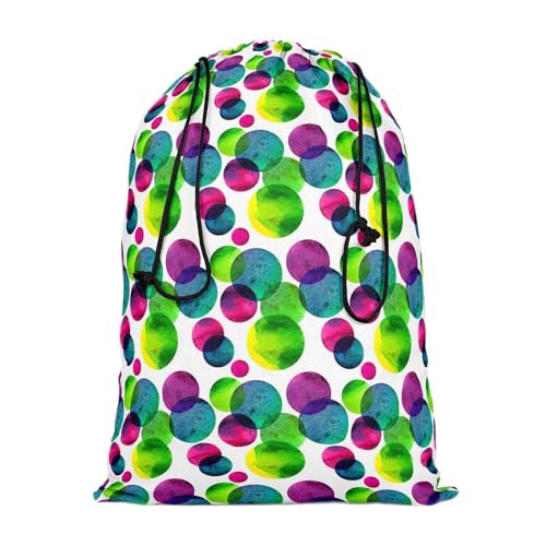 Image of ArtzFolio Circles On White D2 | Reusable Sack Bag | Bag for Gym, Storage, Vegetable & Travel