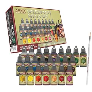 The Army Painter Speedpaint Mega Set, 24 Dropper Bottles of Non Toxic 18ml Acrylic Paints with Mixing Balls including 1 Monster Paint Brush, Speed Paint Set for Miniature Model Painting