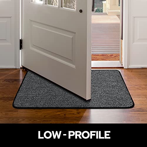 Lux Xd Non-Slip Door Mat Low Profile Shoe Scraper Dirt Trapper Polyester Doormat, Super Absorbent, Ideal For Indoor Outdoor High Traffic Area 18 X 30 Inches Black & White #TOP3