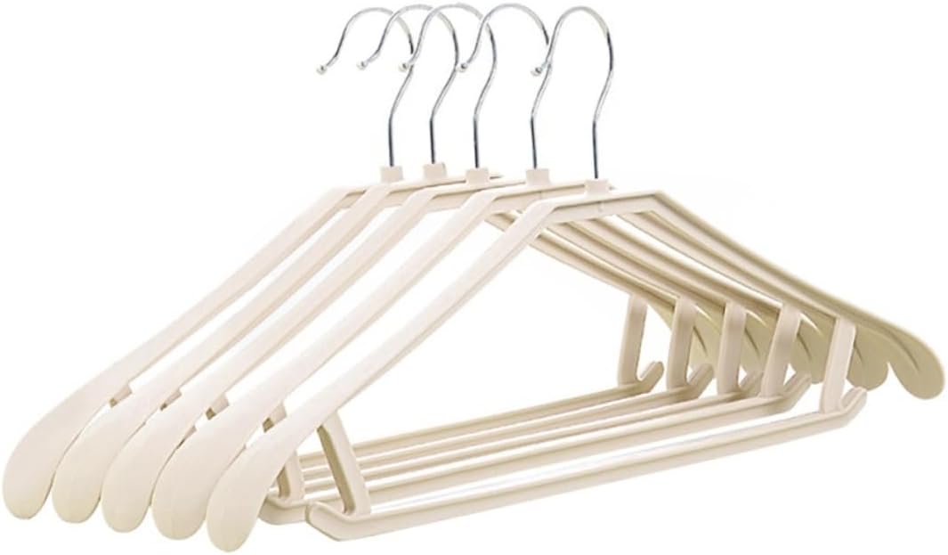 10pcs Seamless Hanger Rack Plastic Suit Hangers Slip Coating Prevents Wrinkles Strong Chrome Hooks Easy to Use