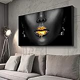 kunstdruck frau auf fahrrad [Hohe Auflosung] : Bilder Gold schwarz Frauen Lippen, Erzielen Sie visuelle Effekte von höchster Qualität. Hell, charmant und lebhaft.Wunderschöne Wandbilder, die Qualität vom Papier ist toll, die Farben sind schön kräftig und der Druck ist scharf.Gute Qualität.man bekommt also genau das was man erwartet und es wirkt sehr stark.
