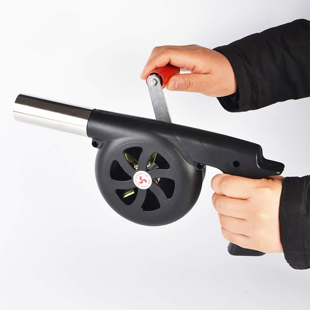 BBQ Fan Air Blowers,Handheld Manual Bentilator Bellows For Barbecue Outdoor Camping Picnic Barbecue Hand Crank Air Blower