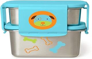 Kit Lanche Aço Inox Zoo Cachorro, Skip Hop, Azul