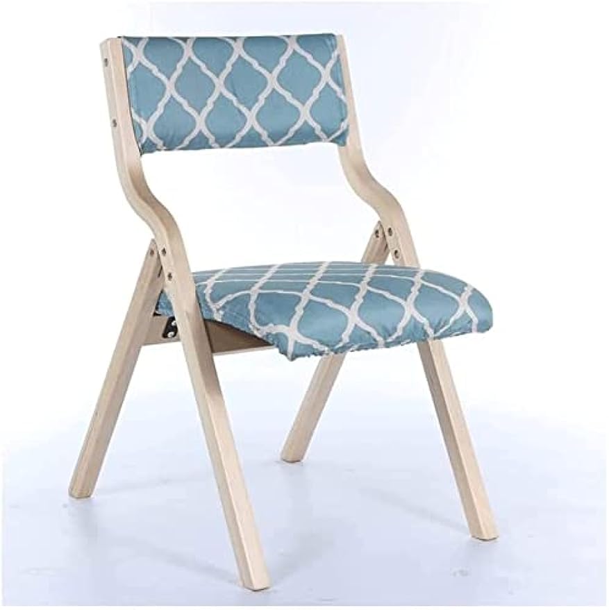 TTG Folding Chair, Back Chair, Fabric Dining Chair, Computer Chair, Conference Chair, Desk Chair, Balcony, Household Chair (Sky Blue)