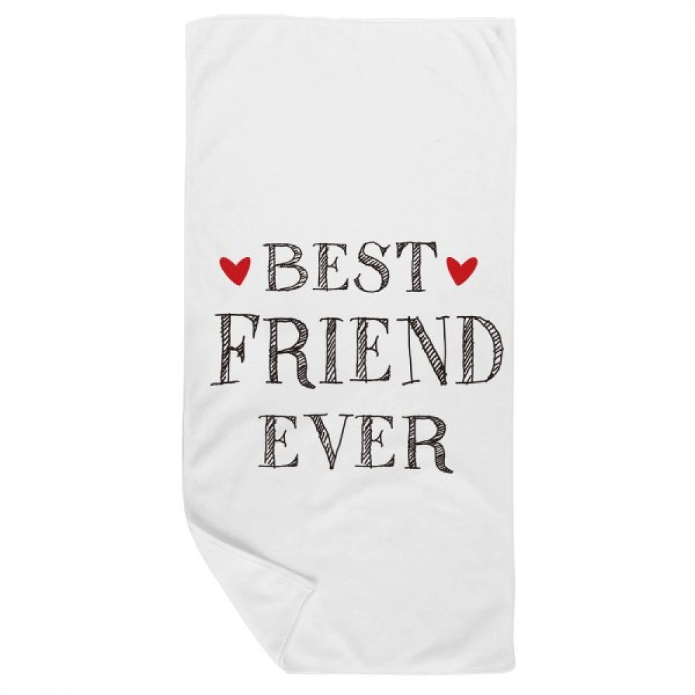 Serviette de bain cadeau Le Meilleur ami motif cœur 35x70cm