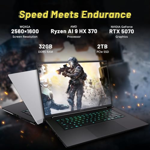 Image of GIGABYTE AERO X16 16 inch WQXGA 165Hz Gaming Laptop, AMD Ryzen AI 9 HX 370, 32GB DDR5, 3TB Storage(2TB SSD+1TB Docking Station Set), NVIDIA GeForce RTX 5070, 1-Zone RGB Backlit Keyboard, Win 11, White