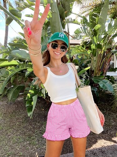 Image of Boxer Shorts for Women Pajama Gingham Shorts Casual Lounge Sleep Plaid Y2K Beach Bottoms for 2026 Summer