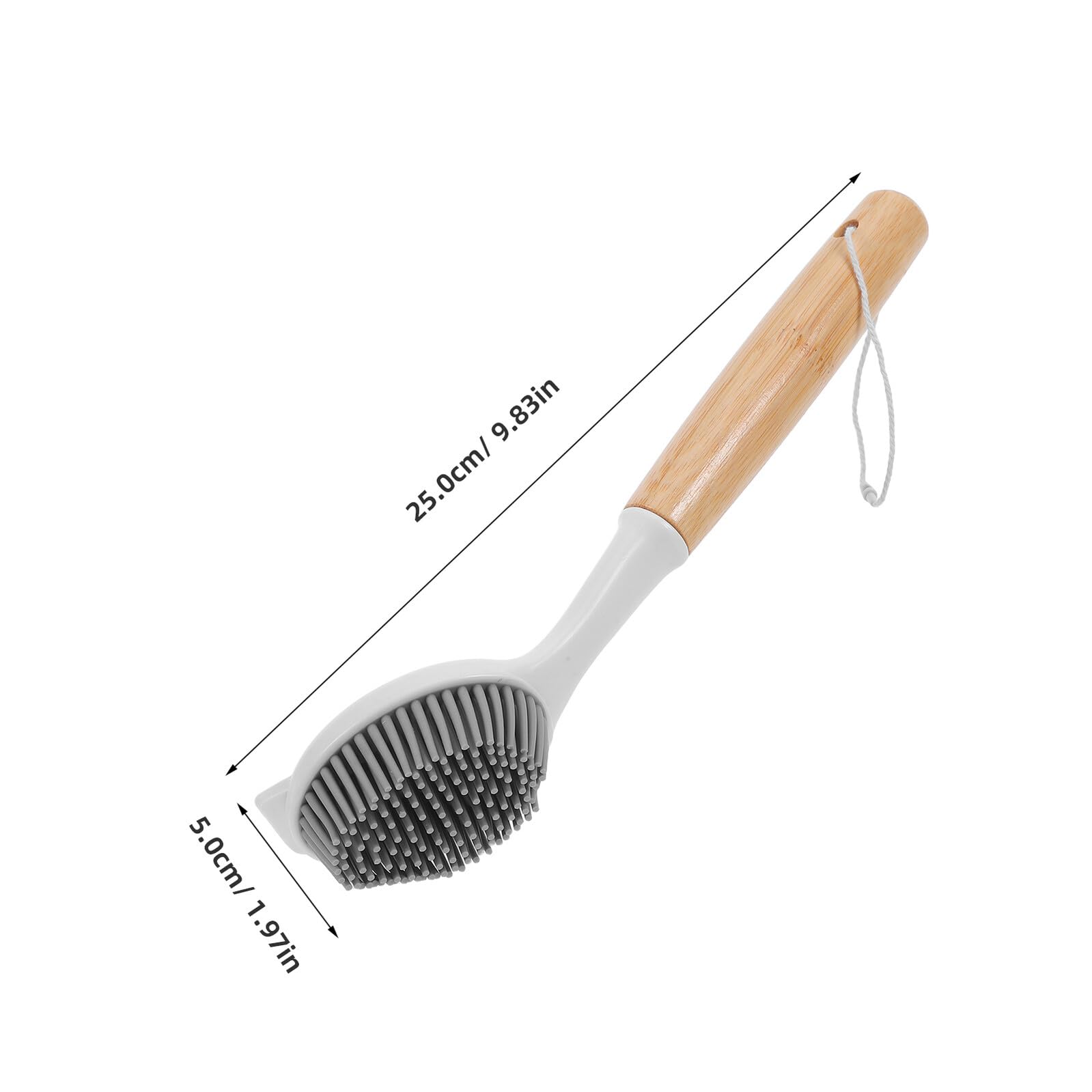Cepillo para Fregar Platos de Cocina de Bambú con Mango Largo 2 Piezas