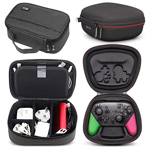 Sisma Charging Cords Chargers Travel Organizer + Switch Pro Controller Travel Case cover