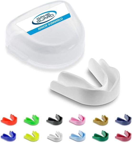 GAME GUARD - Protège-dents pour la boxe, le rugby, le hockey, le karaté, le taekwondo/protège dent pour enfant, junior de 8, 9, 10, 11, 12 ans. Approuvé CE - Protège leurs dents et leurs - 1