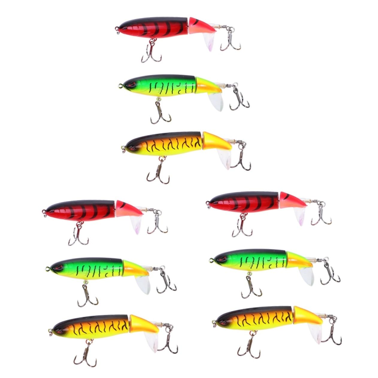 9 Pièces appâts bioniques réalistes swimbait appât d'eau Douce appât à manivelle leurres de pêche musc appâts à manivelle leurres de pêche aux Yeux 3D appât à hélice