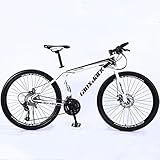 YYCCOO Road Bicycle for Men and Women, 26/27.5Inch Wheels, 21 Speeds, High Carbon Steel Frame, Multiple Colors (Whiteblack,26inch)