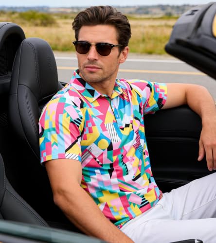 Neon 80s Men's Golf Polo