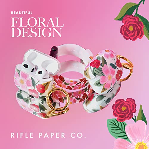 Rifle Paper Co. Airpods 3Rd Generation Case With Keychain [Wireless Charging Compatible] [Visible Led] Protective Case For Airpods 3 With Floral Design, Anti Scratch, Slim, Shockproof - Rose Garden #TOP3