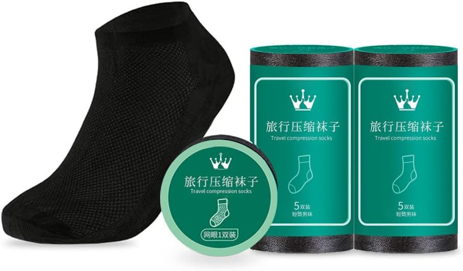 10 Pairs Disposable Socks for Women and Men,Disposable Cotton Socks Tube Stretch Travel Portable Hose,Try On Socks Disposable,Travel Accessories Suitable for Sports Business Travel-Black