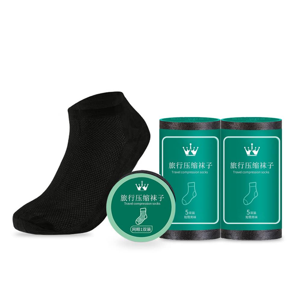 Goodern 10 Pairs Disposable Socks for Women and Men,Disposable Cotton Socks Tube Stretch Travel Portable Hose,Try On Socks Disposable,Travel Accessories Suitable for Sports Business Travel-Black