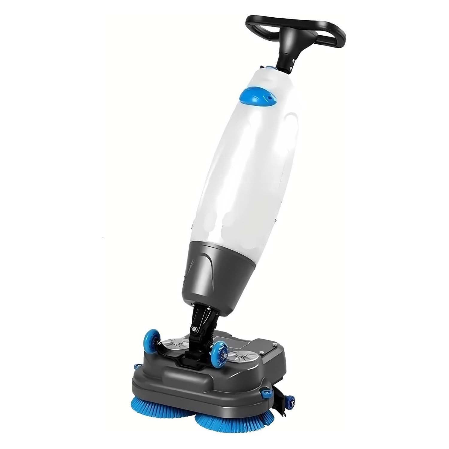 Máquina Limpiadora De Suelos De Empuje Manual, Función De Fregado Húmedo Y Seco, Área De Limpieza De 17 Pulgadas,Cabeza Giratoria 360°, Capacidad De 13000 Pies Cuadrados por Hora(White)