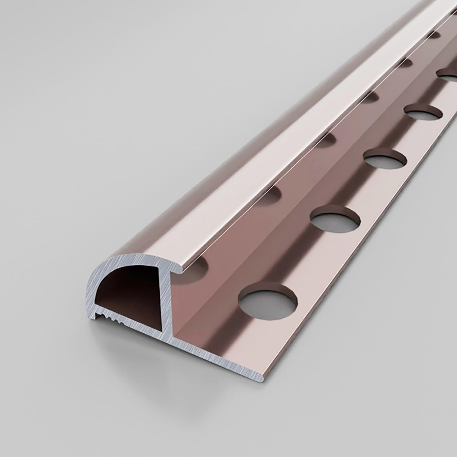 Perfil De Transición para Baldosas 125 Cm* 2 Piezas Perfil De Esquina para Protección De Bordes Y Esquinas para Paredes Pisos Y Área De Ducha Fácil De Instalar(Rose Gold,Width:12.2mm)