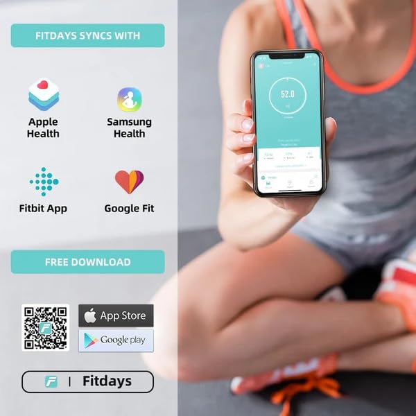 Bilancia Pesapersone Digitale, Bilancia Impedenziometrica in Vetro Temperato, Fino a 180 kg, Bilancia Smart Dotata di 13 Misurazioni (BMI/Grasso corporeo/BMR/Muscoli), 28 cm