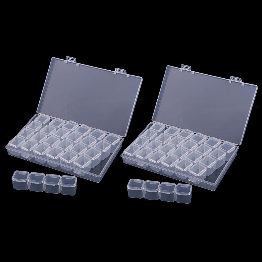 Storage Box 28 GRIDS Organizers Clear Bead Container, Simuer Diamond Embroidery Box Diamond Painting Accessory Storage Box Transparent Jewelry Nail Art Accessory Container Case -Pack Of (2)-image-10