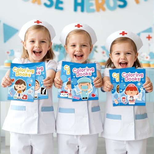 Image of Bulk Doctor Nurse Coloring Books, 72Pcs Mini Drawing Booklet for Kids