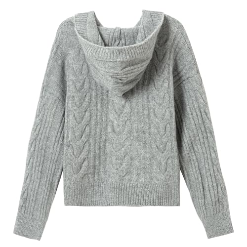 Women's Hooded Cardigan Sweater Winter Warm Button Down Knit Coat Long Sleeve Open Front Casual Outwear2