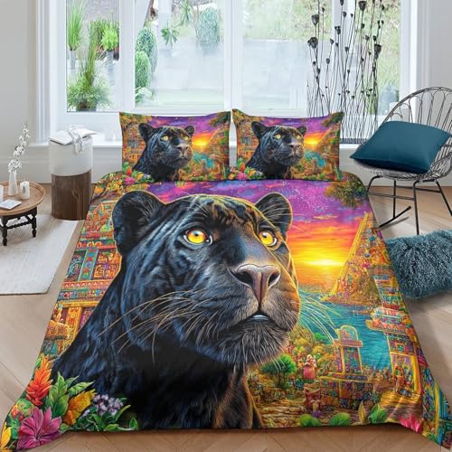 Parure de lit léopard en microfibre de qualité supérieure pour lit Super King