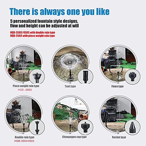 Image of VAYINATO (HQB-2000 | 24W | 1400L /H | Lifts Upto 1.8M) Series Multipurpose Aquarium Submersible Pump for Garden Fountain, Water Table, Waterfall, Fish Tank, Pond, Hydroponics