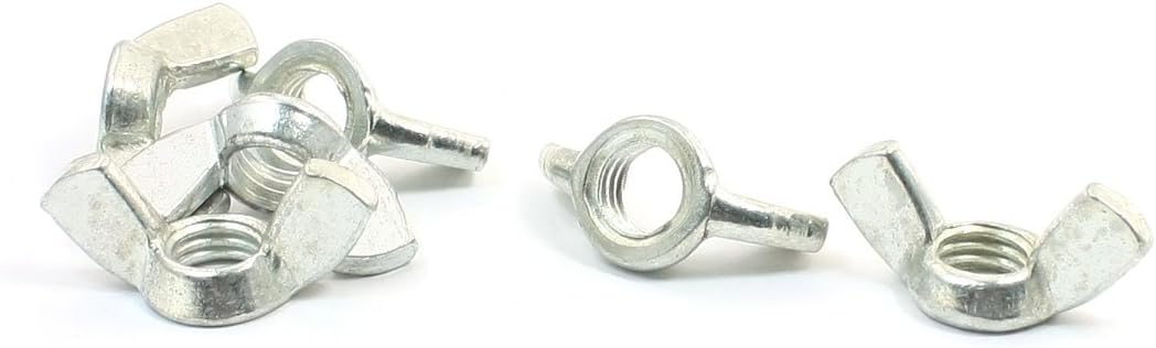 6Pcs Silver Nuts Tone Zinc Plated M12 Coarse Thread Butterfly Panel Nuts Nut Wingnut