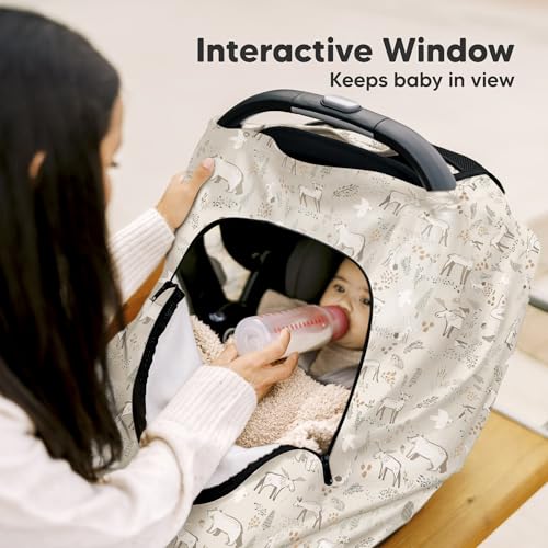 Image of KeaBabies Winter Car Seat Cover Baby, Newborn - Universal Fit Infant Carseat Covers Baby Girl, Boy, Breathable, Lightweight Blanket, Easy to Use Stroller Canopy, Rain, Wind, Sun Shade (Wildwood)