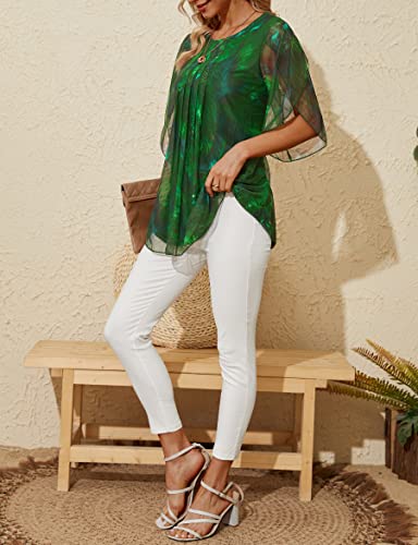 Tunic Tops To Wear With Leggings Green Tops For Women Plus Size Tops For Women Older Ladies Clothing (Forest Green S) #TOP3