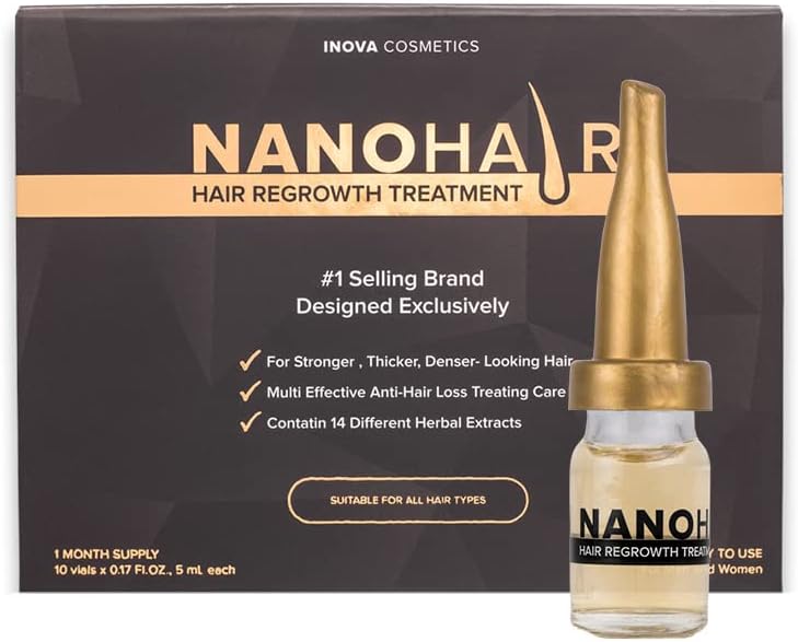 NanoHair by Bubbly Multi Effect Hair Strengthening Serum, Hair Oil Serum To Make Your Hair Look Stronger, Longer, 5 mL x 10 pcs