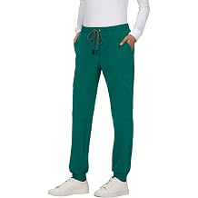 KOI Next Gen Women's 7 Pocket Good Vibe Jogger Scrub Pants with 4-Way Stretch and Elastic Waistband Hunter X-Large