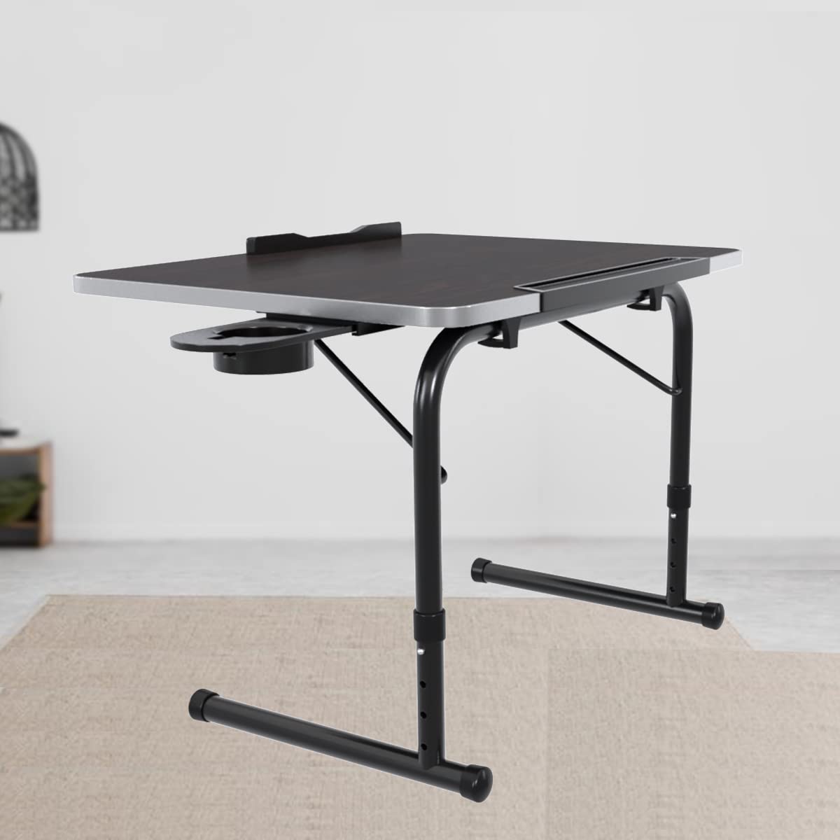 TABLE MAGIC-Ikon Lapdesk Multipurpose Laptop Table,Over Bed Table,Table Mat Finish,Lap Desks,Height Adjustable Laptop Table,Wooden Top Laptop Table,Kids Study Table (Ikon-Black),36 Cm,48 Centimeters (B0C2N42MG8) Amazon Price History, Amazon Price Tracker
