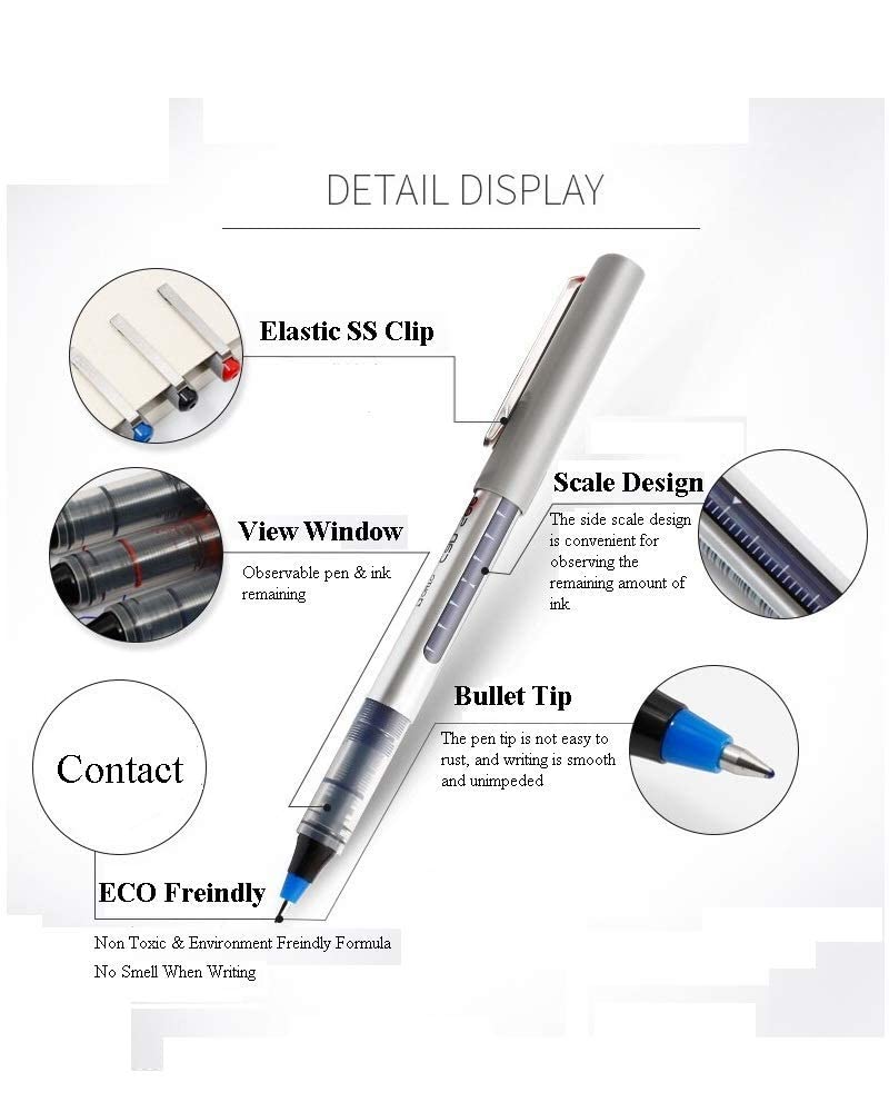 OHTO JAPAN CAN SEE color Blue .07 mm Pack of 12 Free Ink Roller