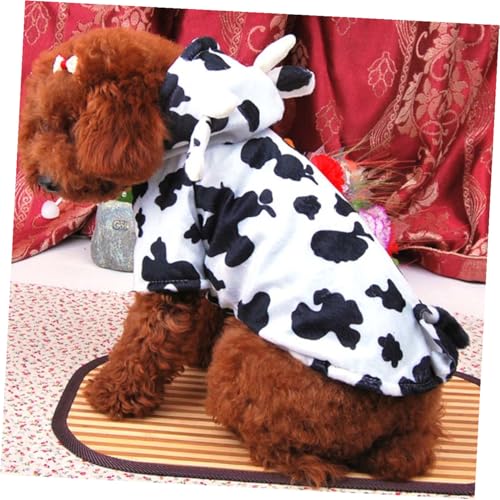 Disfraz para perro pequeño con estampado de vaca miniatura 4