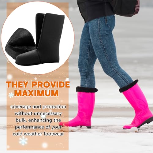 Chicingyou 2 Pair Winter Walking Snow Boot Liners Insulated Fleece Liners Cozy Thermal Boot Inserts for Outdoor Hiking Fishing(Height 12.2 Inch X Length 11.02 Inch, Size 12) - Thumbnail 5